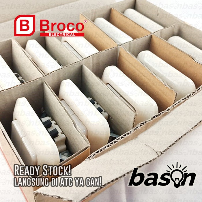 BROCO Gracio 4162 Double Switch Cream | Saklar 2 Gang 1 Way