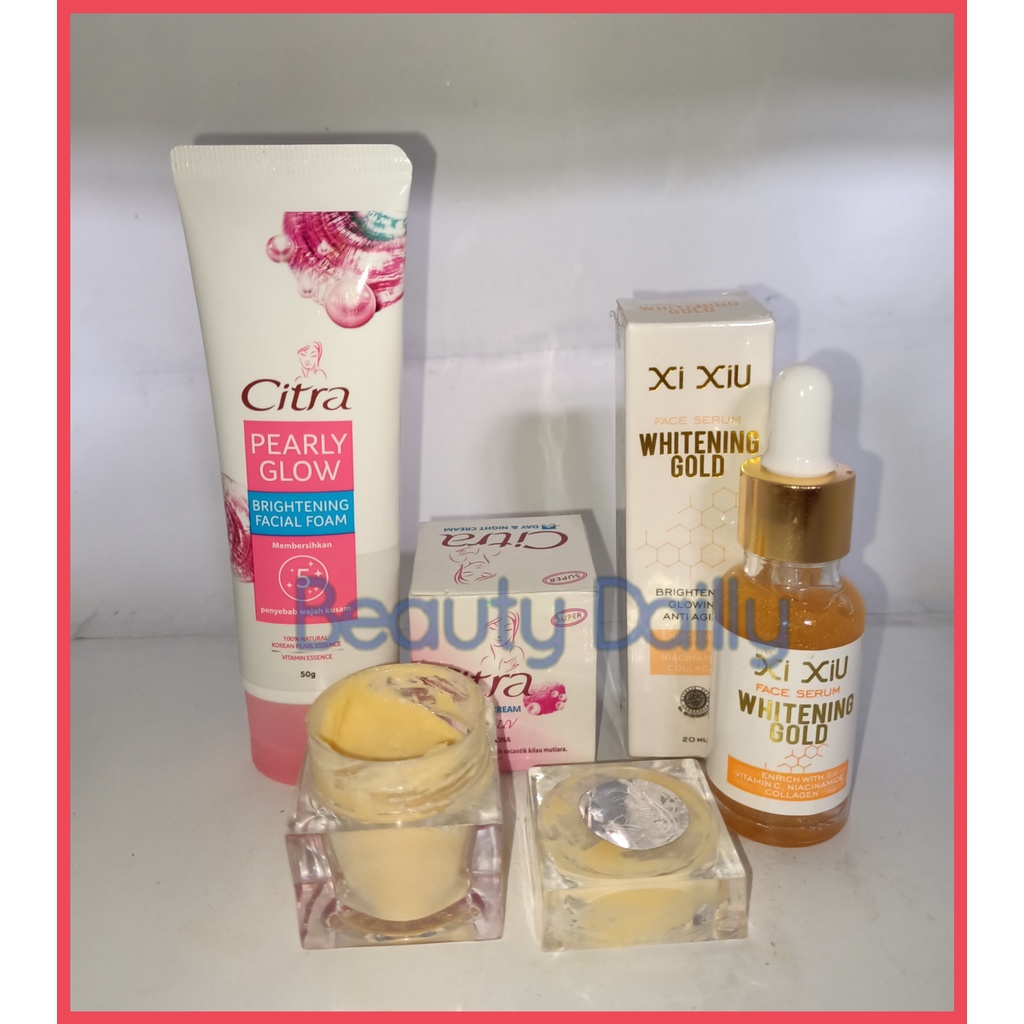 PROMO PAKET 3 IN 1 CITRA - Citra Pearly Glow Brightening Facial Foam 50g + Cream Citra Day & Night P