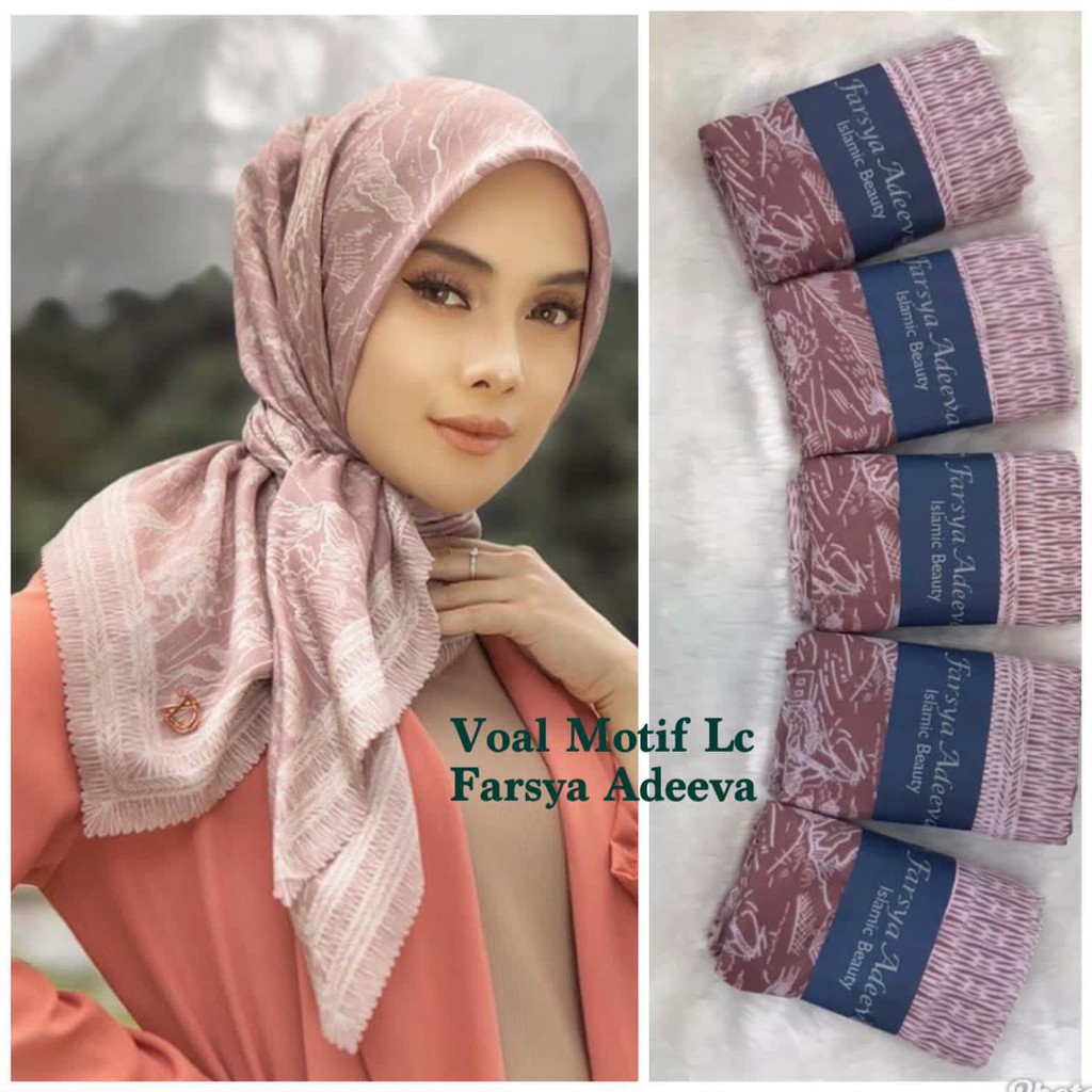 SEGI EMPAT MOTIF TERBARU HIJAB SEGI EMPAT MOTIF DEENAY  LASERCUT  TERMURAH DAN TERLARIS NAYLA HIJA'B-FUJI PINK