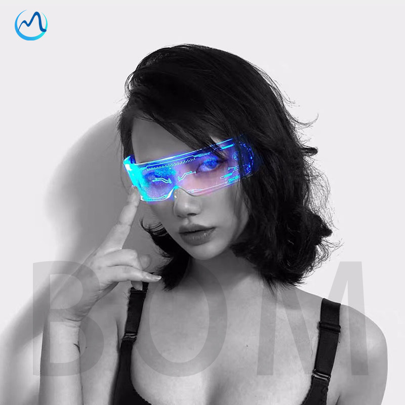 Colorful led luminous glasses for disco Bar Ktv Judy Concert Music Festival Luminous Birthday Gift Glasses for DJ DS Party Glasses/clear