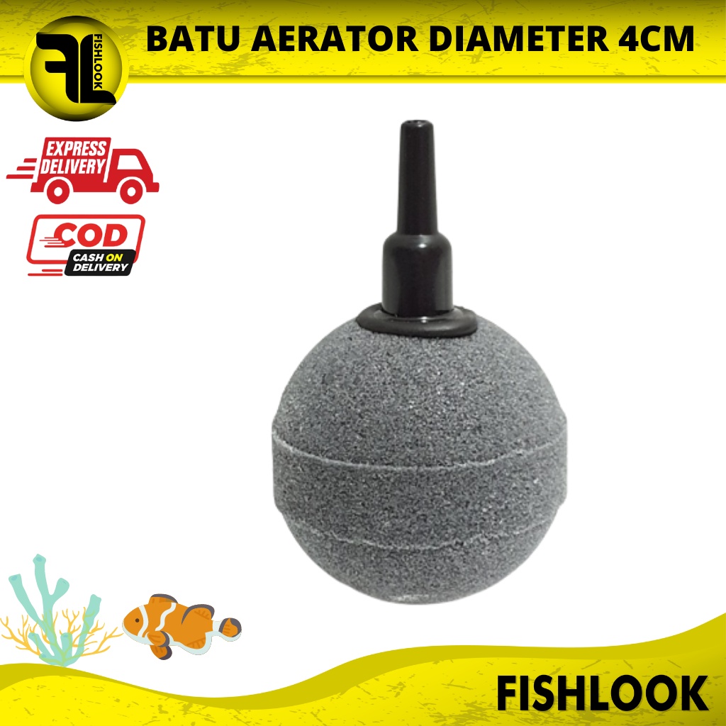 Batu Bulat Airstone Aerator Bakso 4cm Airstone Bola Aquascape Aquarium