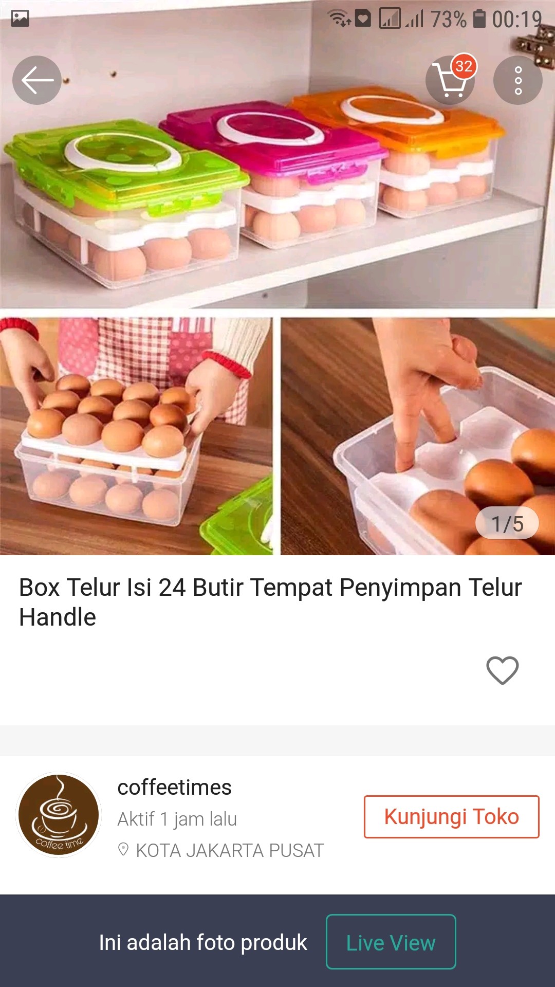 Box Telur Isi 24 Butir Tempat Penyimpan Telur Handle