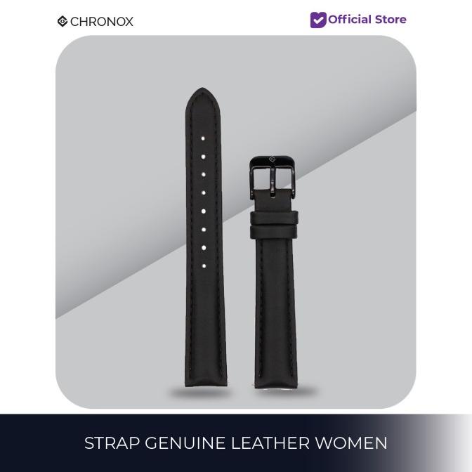 Genuine Leather Strap Black 15mm Women