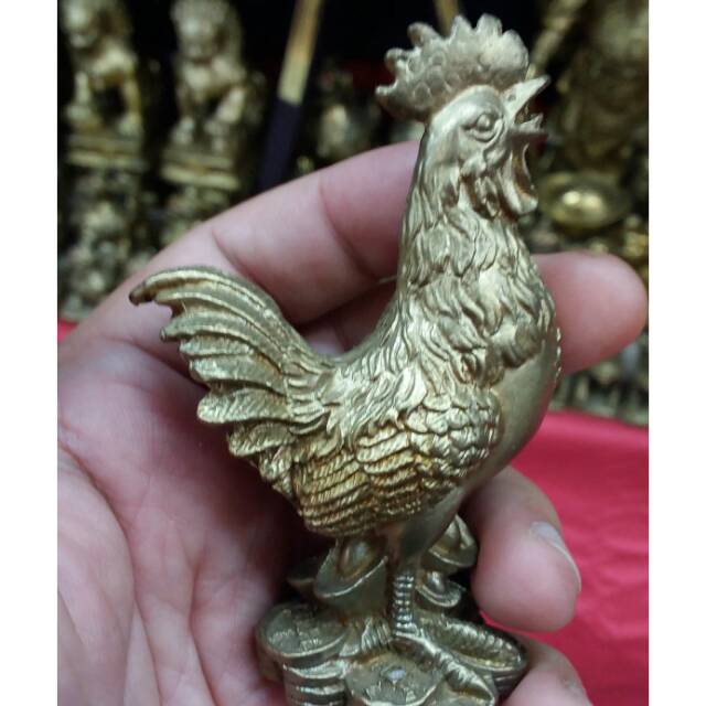 Patung Ayam Logam Fengshui