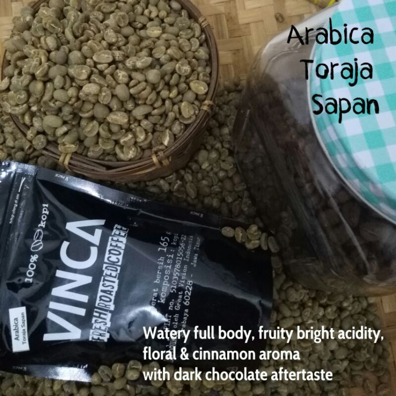 

Vinca kopi Arabica Toraja Sapan 820 gram (level roasting sesuai pesanan)