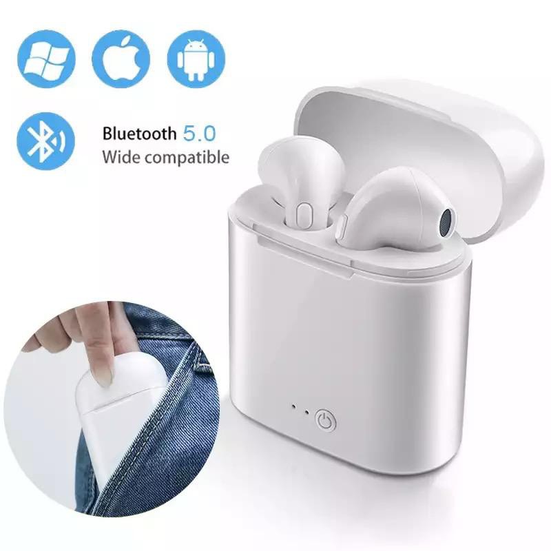 I7S TWS Headset Bluetooth Kwalitas Grade A Versi 5.0 Sport True Earphone Wireless I7S