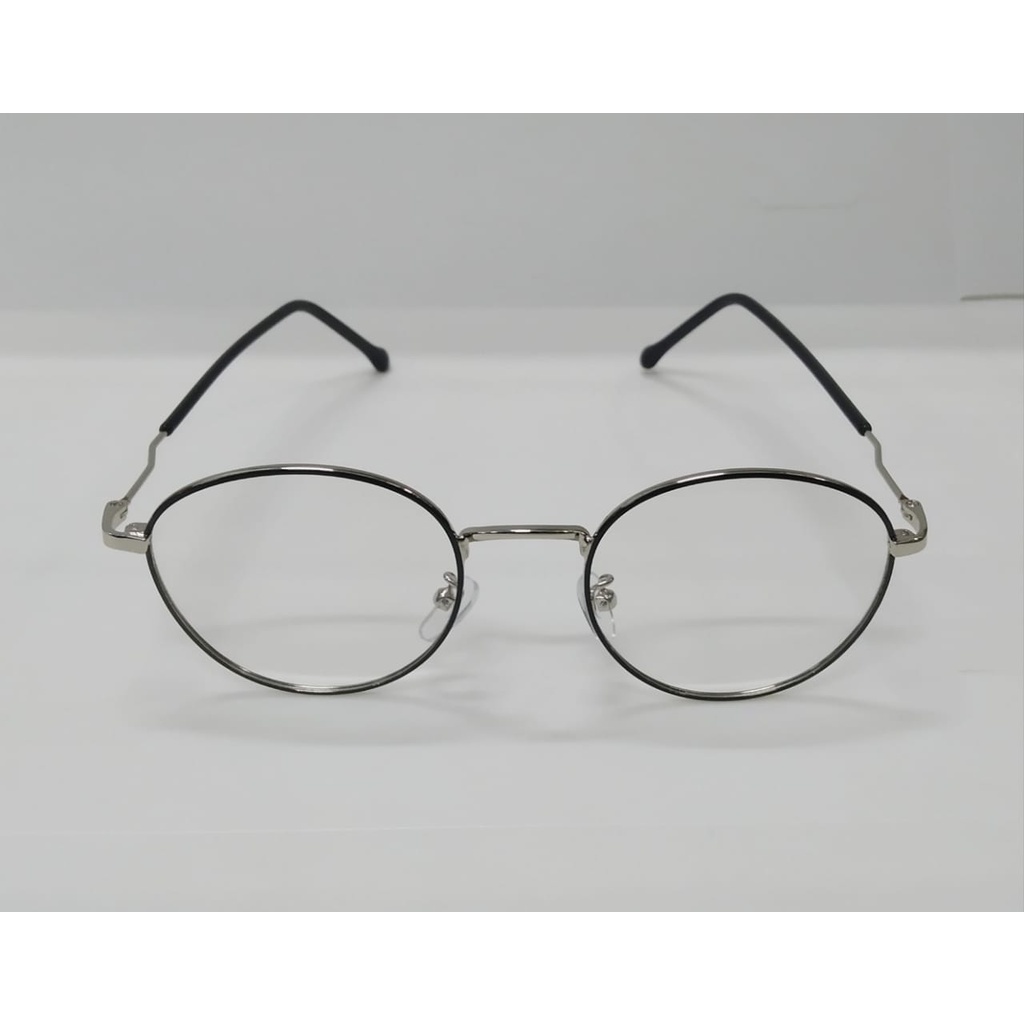 ⭐Gogoland⭐ Kacamata Photocromic Korea / Anti Radiasi 2 In 1Photochromic Pria Wanita R451-K2 HITAM SILVER