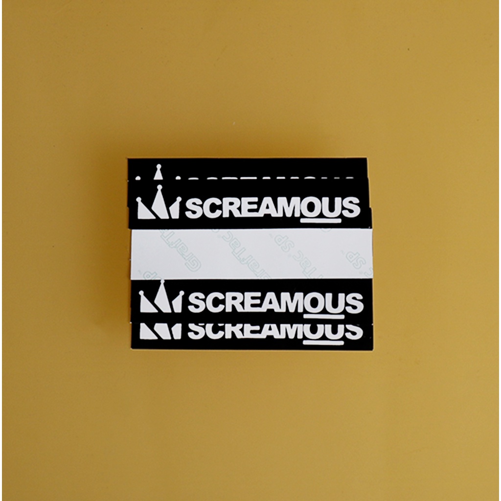 STIKER GRAFTAC - SCREAMOUS LOGO, STIKER AESTHETIC LAPTOP, AKSESORIS HP, ANTI AIR, MOTIF.