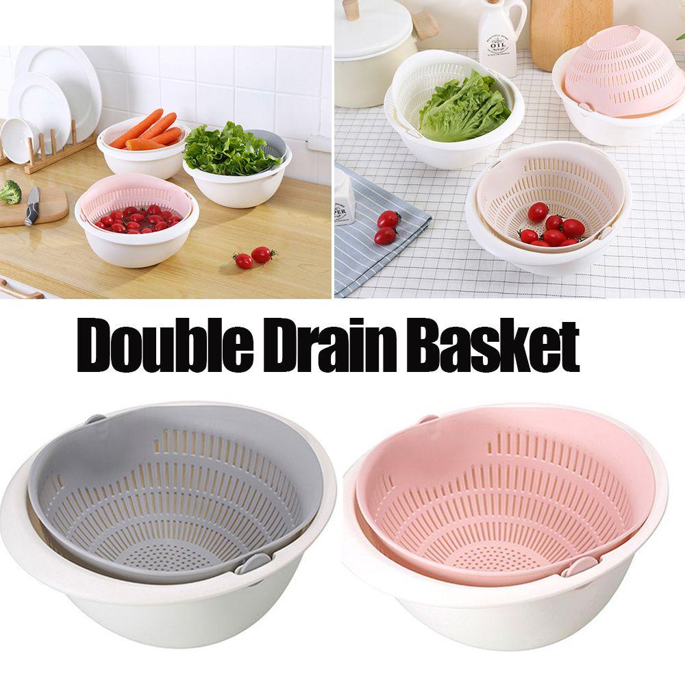 Solighter Drain Basket Portable Gadget Dapur Saringan Buah Cuci Beras