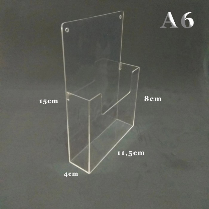 Tempat Brosur Dinding Akrilik A6 - Display Tembok Gantung Acrylic