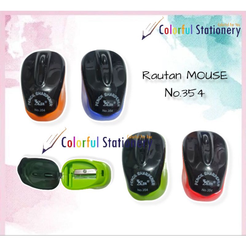 

Rautan / Serutan / Pengserut Pensil MOUSE 354 1 lubang / Pcs