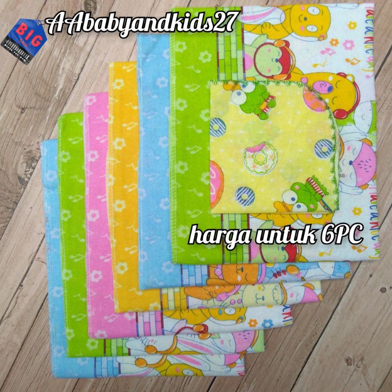 1 Pak (Isi 6PC) Bedongan Bayi Nia Ukuran 110 x 90 Cm Free 1PC Tatakan Ompol Bahan Standar dan SNI