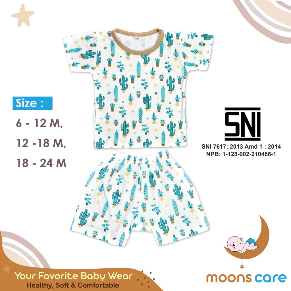 SNI STELAN OBLONG PENDEK  moons care  stelan baju pendek bayi stelan oblong Baju bayi Lucu Stelan ba