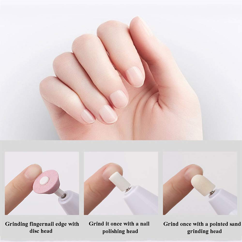 Set Alat Kikir Kuku Elektrik Mini Portable Tenaga Baterai Untuk Manicure / Nail Art