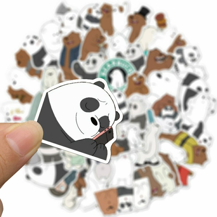 

50 Pcs Sticker We Bare Bears Waterproof - Stiker Anti Air
