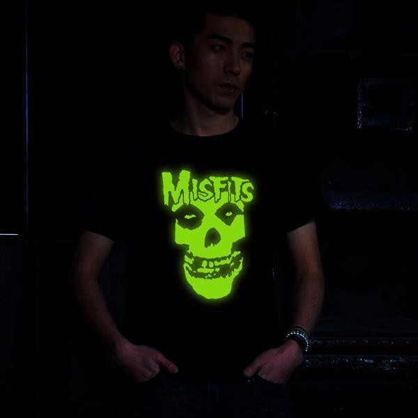 [L&P] Kaos /T-Shirt MISFITS GLOW IN THE DARK 2.2 BLACK High Quality (L&P)