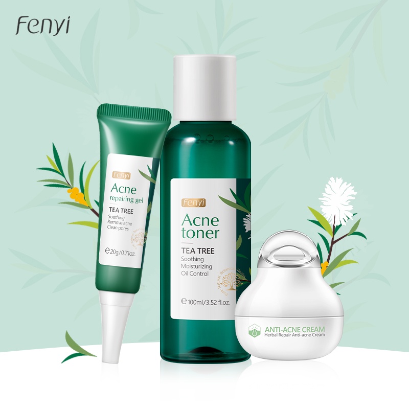 Fenyi Tea Tree Acne Toner Gel Perawatan Jerawat Mengontrol Minyak Mengecilkan Pori-pori 3 pcs