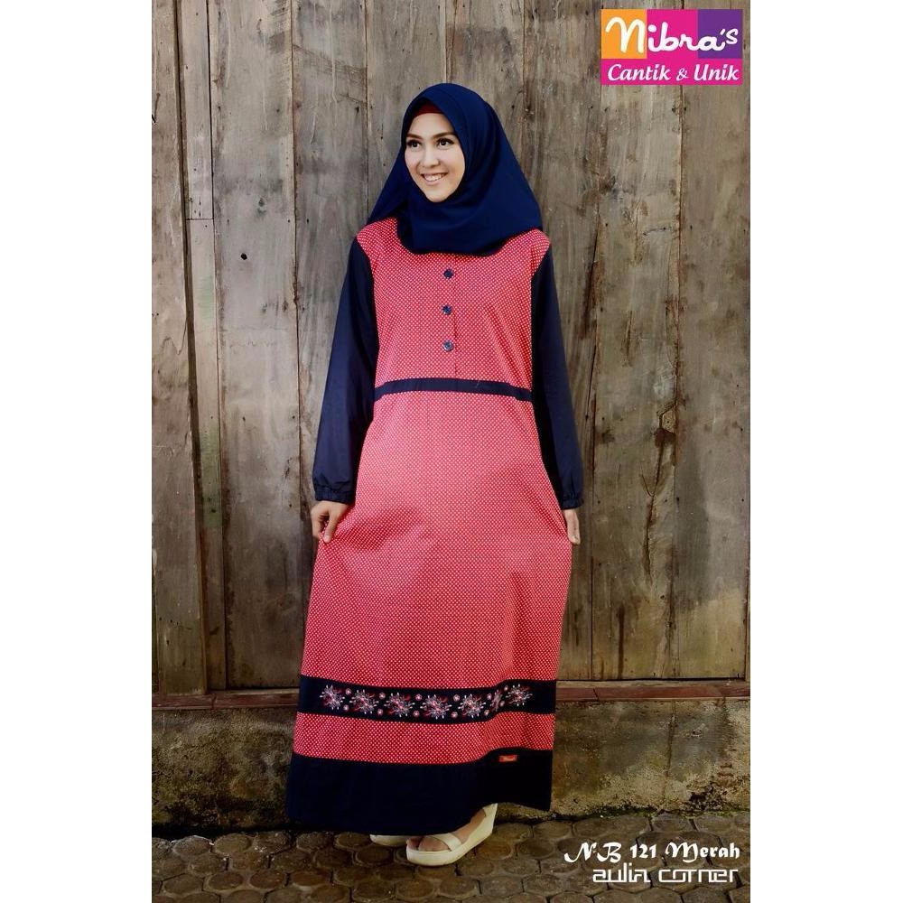 Terlaris Nibras Nb 121 Merah Baju Hamil Muslim Gaun Pesta Muslim Shopee Indonesia