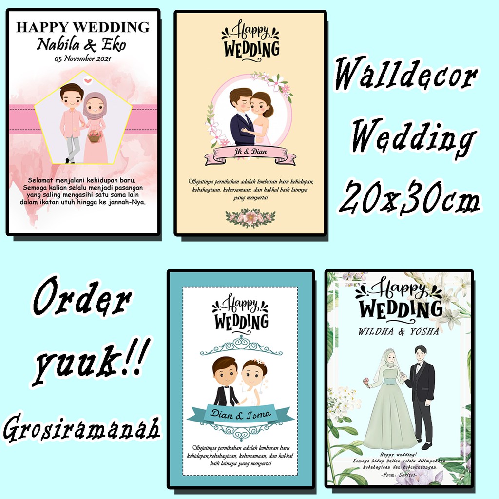 grosiramanah - TERMURAH walldecor kado happy wedding