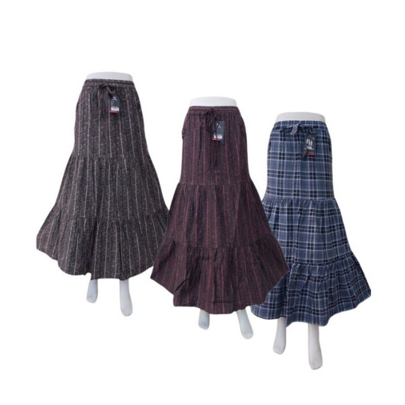 ROK SANCAI MOTIF KOTAK//ROK PANJANG SANCAI MOTIF//ROK REMPEL SANCAI