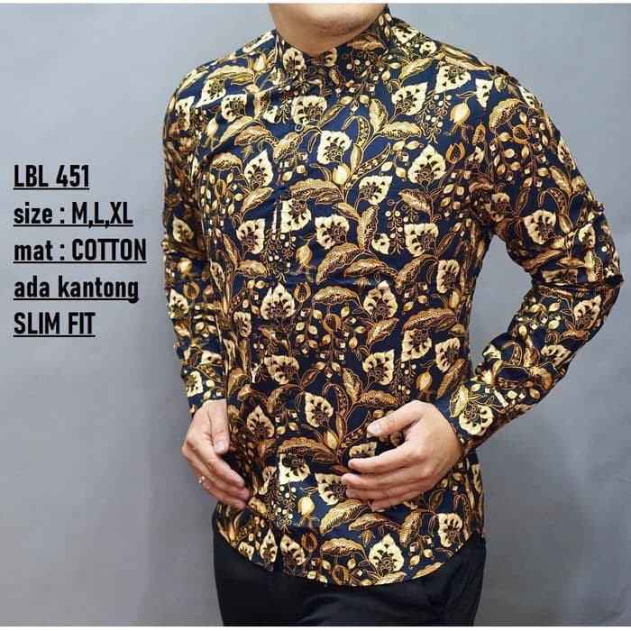 KEMEJA BATIK LBL 451 KEMEJA LENGAN PANJANG SLIMFIT BAHAN KATUN