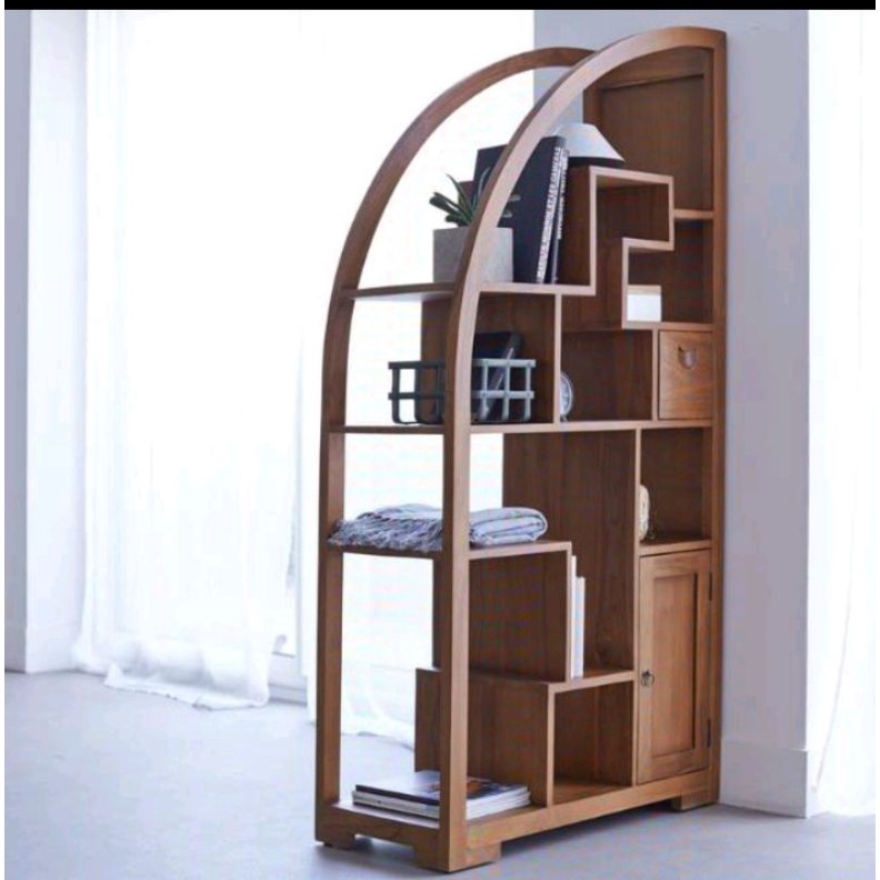 rak buku jati antik mebel jepara