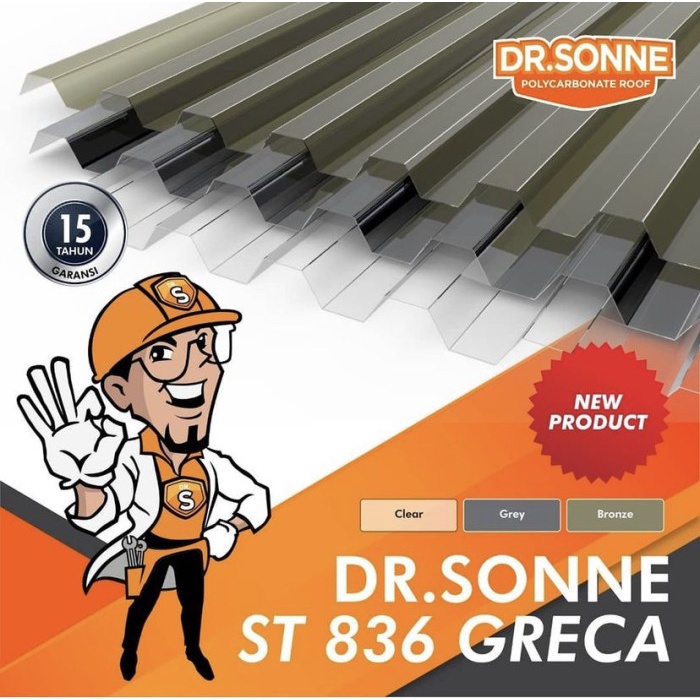 Atap polycarbonate DrSonne trimdek spandek transparan
