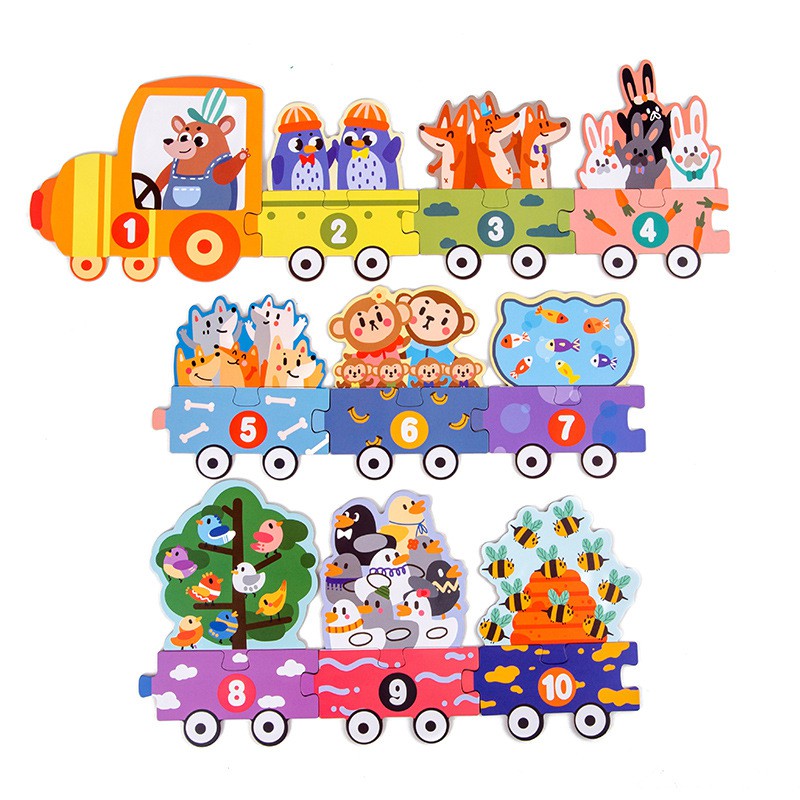 TweedyToys - Puzzle Traffic Forest Animal Train/Mainan karakter