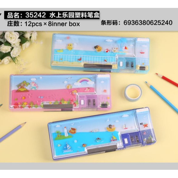 

KJ !! PENCIL CASE MAGNET KOTAK PENSIL ATK SEKOLAH ANAK MOTIF UNICORN AIR 35242