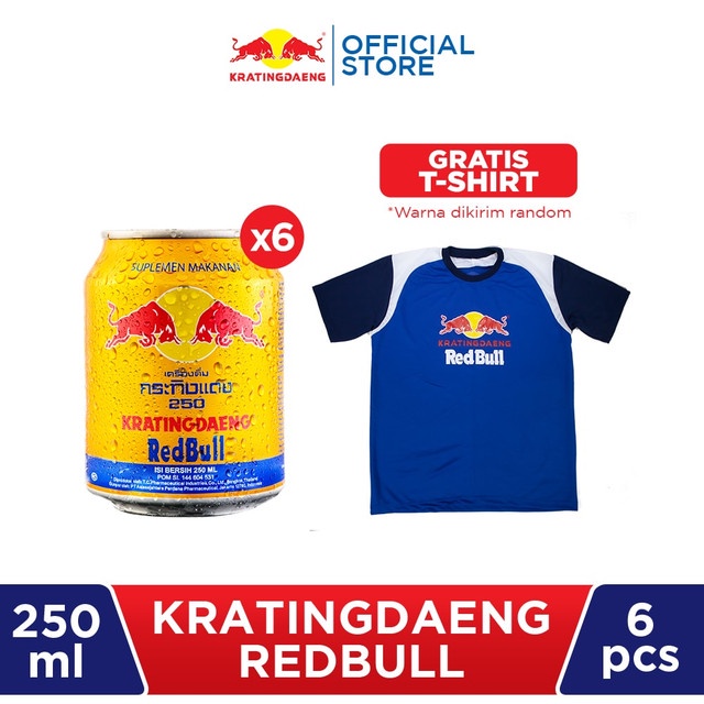 Jual Red Bull Minuman Energi 250ml - 6 Pcs (Free T-Shirt) | Shopee ...