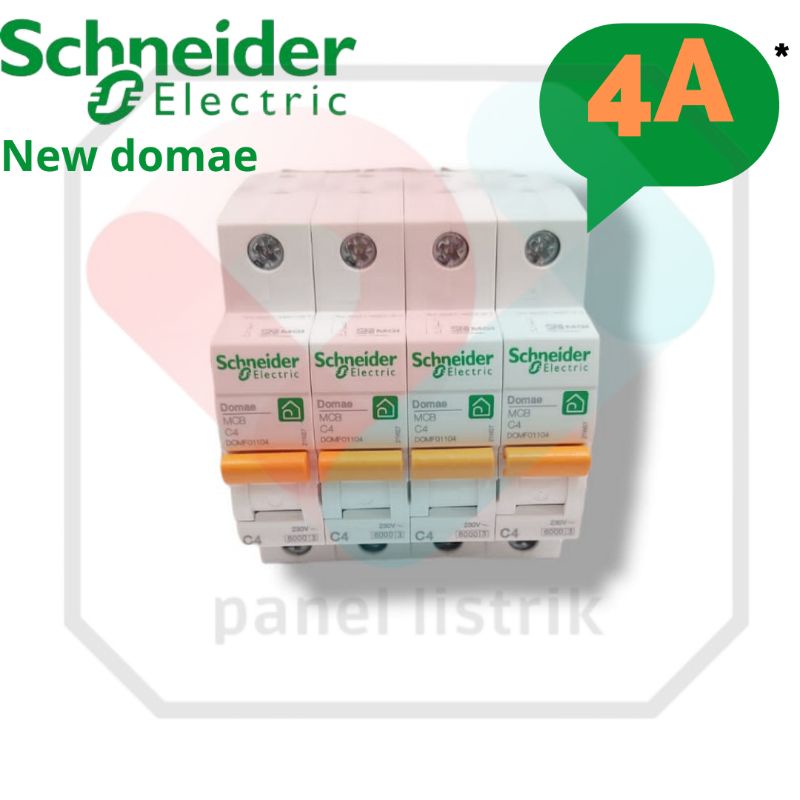 Schneider MCB Domae 1 Phase 4Amp sekring listrik 1p 4 ampere Mini Circuit Breaker Listrik Standar SN