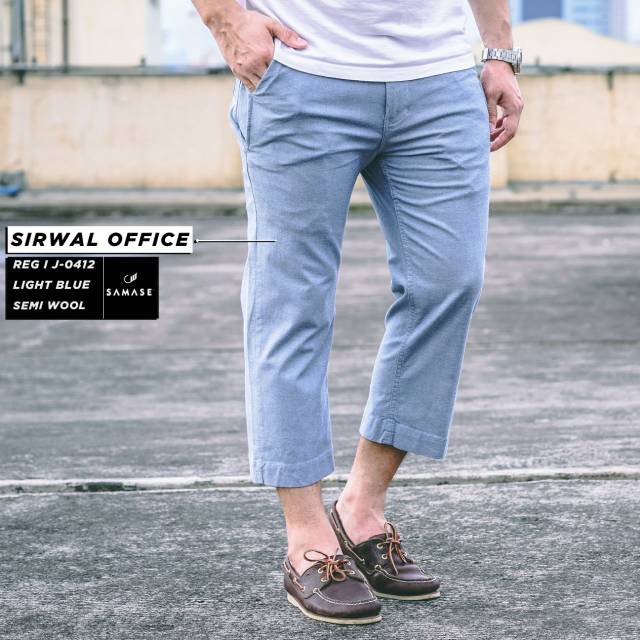 Celana Samase Sirwal Office J 041 Light Blue - Semi Wool