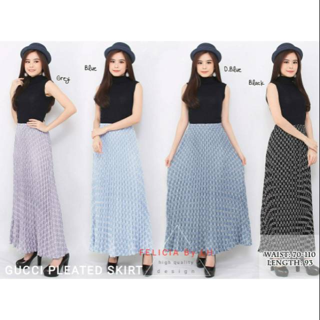 (Import Quality) GUCCI PLEATED SKIRT | ROK PLISKET S-XXL