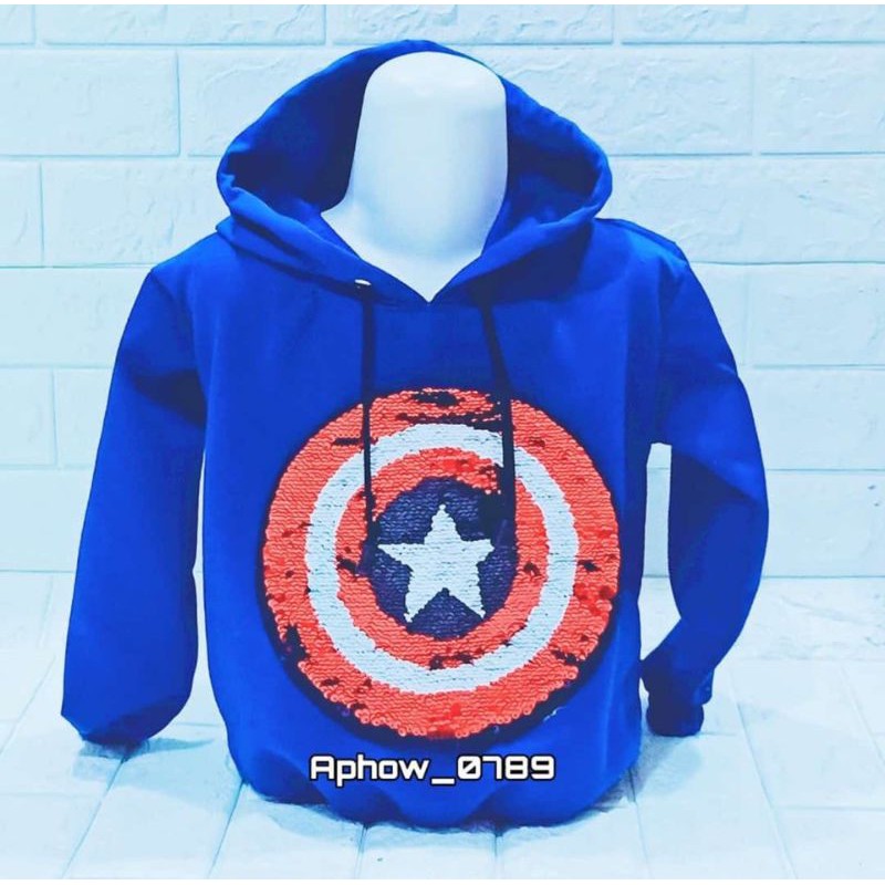 sweater anak captain amerika LED nyala/ sweater anak cowo