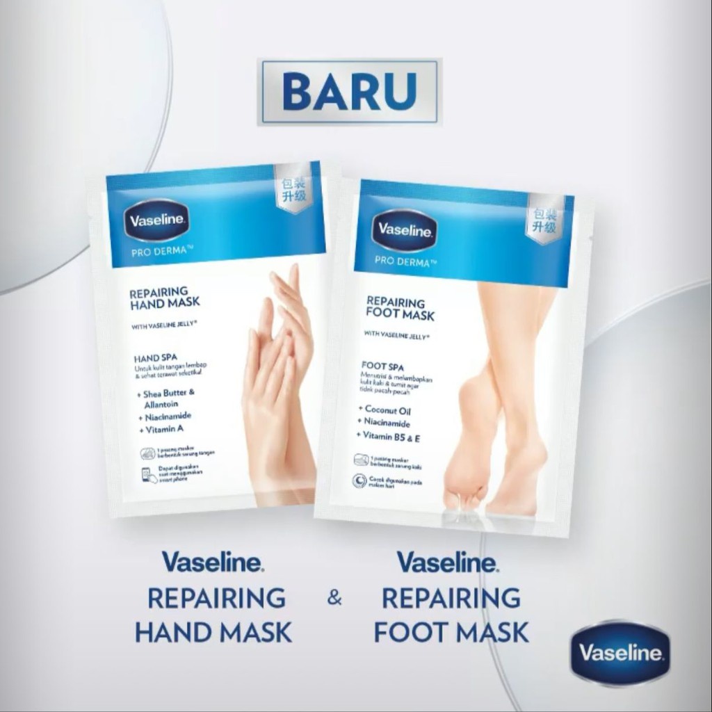Jual vaseline Repairing Foot 24ml & hand Mask 26ml Shopee Indonesia