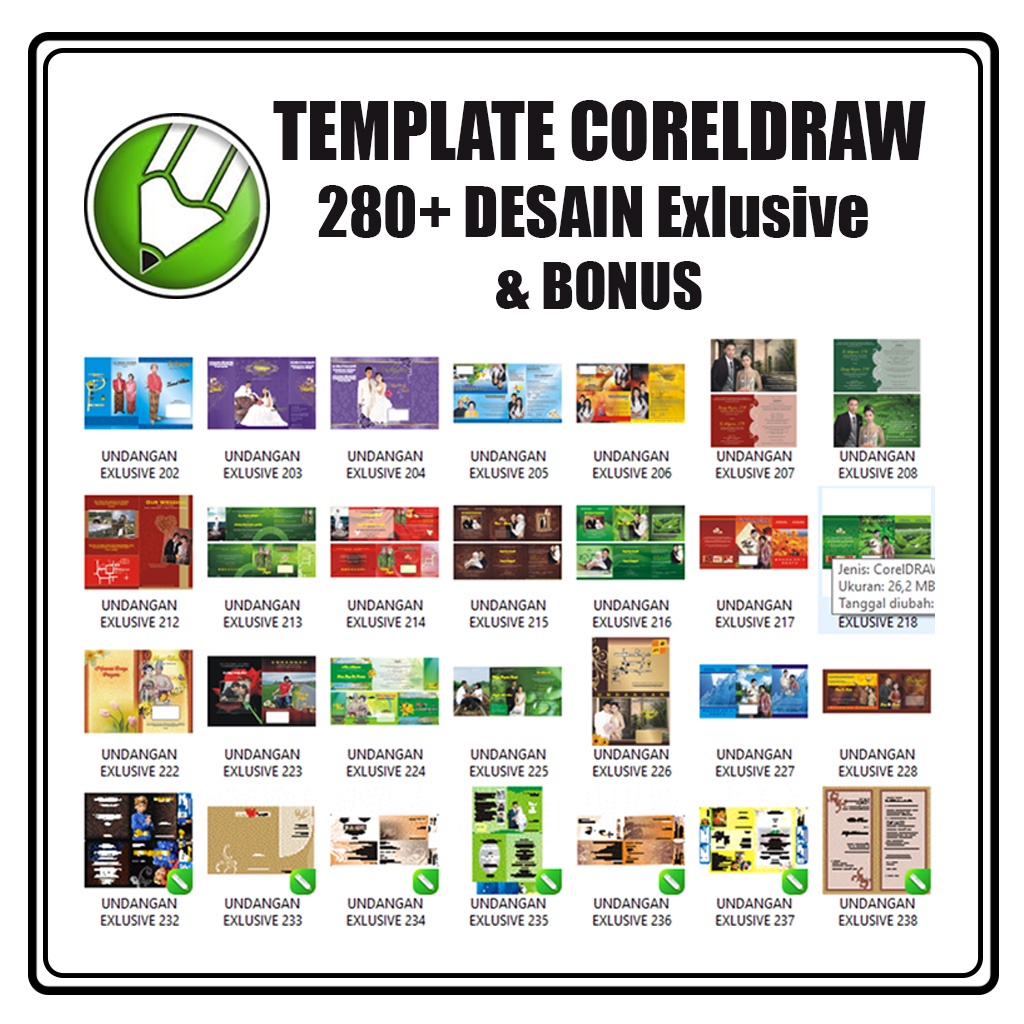 280+ Desain Undangan Exlusive Editable CorelDraw siap edit