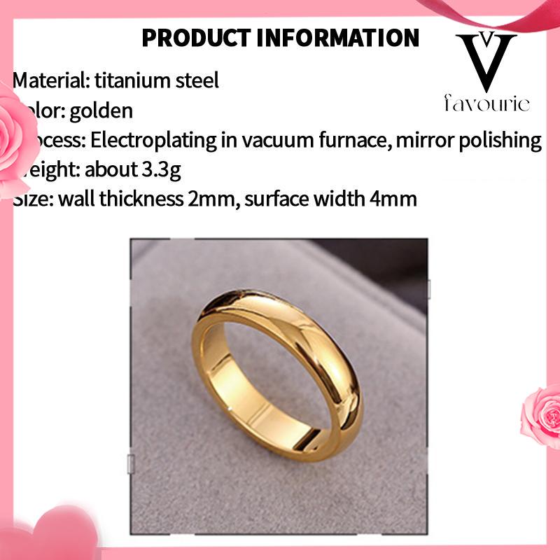 [COD]Cincin cincin halus versi lebar baja titanium sederhana, cincin kepribadian pasangan stainless steel-FA