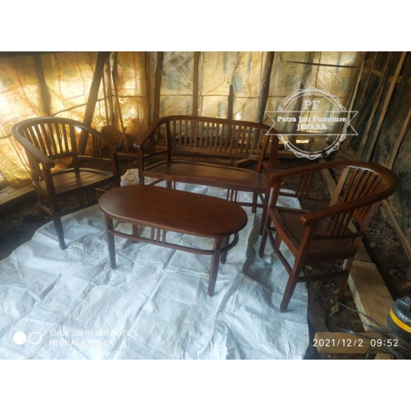 Kursi Tamu Teras Meja Santai Teras Rumah Kayu Jati Jepara