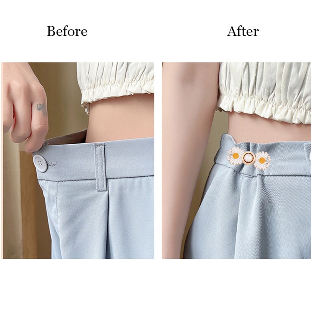 Alat Jahit Kancing Logam Dapat Ditarik Disesuaikan Motif Bunga Aster Untuk Celana Jeans