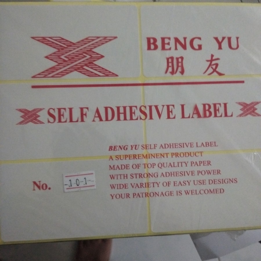 

kertas label beng yu 101