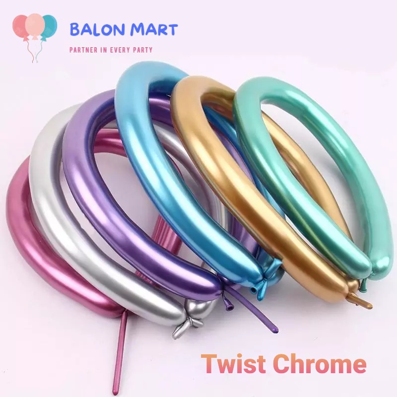 Balon Latex Twist Chrome (satuan)