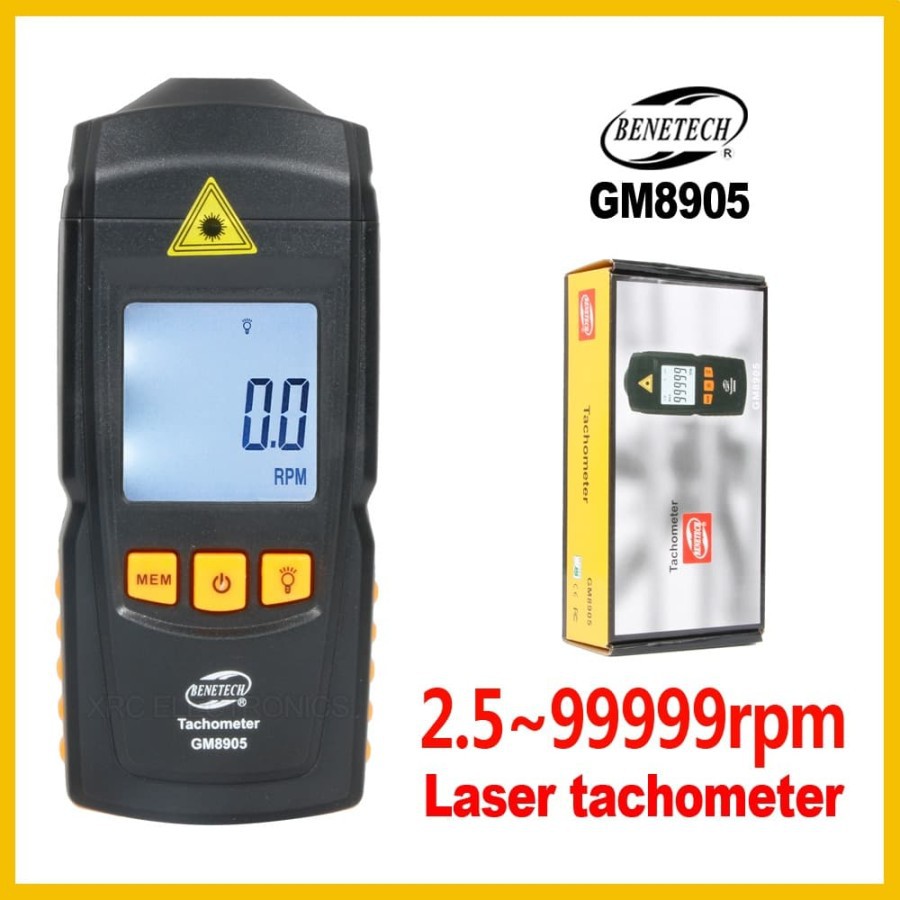 Tachometer Benetech GM8905 Digital Laser RPM Tacho Meter Tester GM 8905 GM-8905 Non Contact Putaran