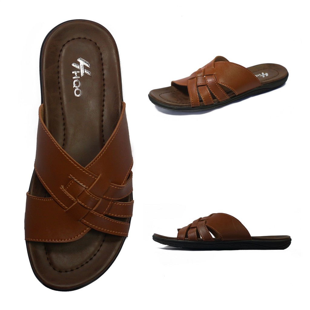 HQo Sandal Pria Terbaru / Sandal Pria Casual / Sandal Pria Kulit / Sandal Pria Murah / LEO