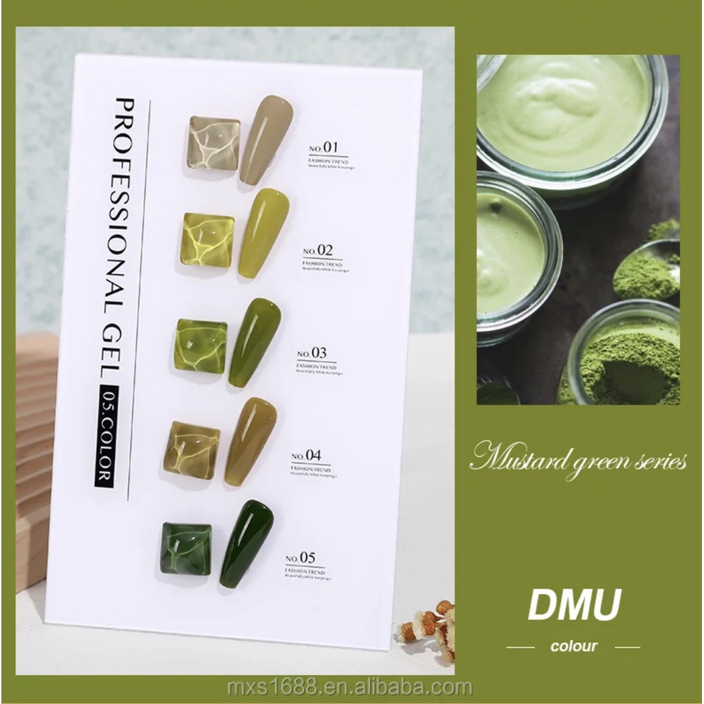 AS DMU MUSTARD GREEN SERIES NAIL GEL POLISH 15ml