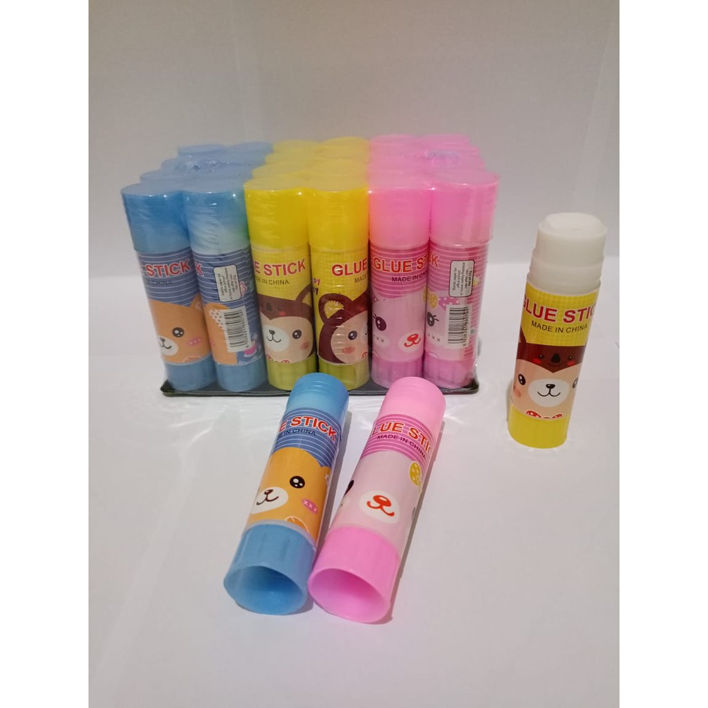 

SATU PACK ( 24 PCS ) Lem Putar / Lem Stik Lucu Fancy Besar 23gr