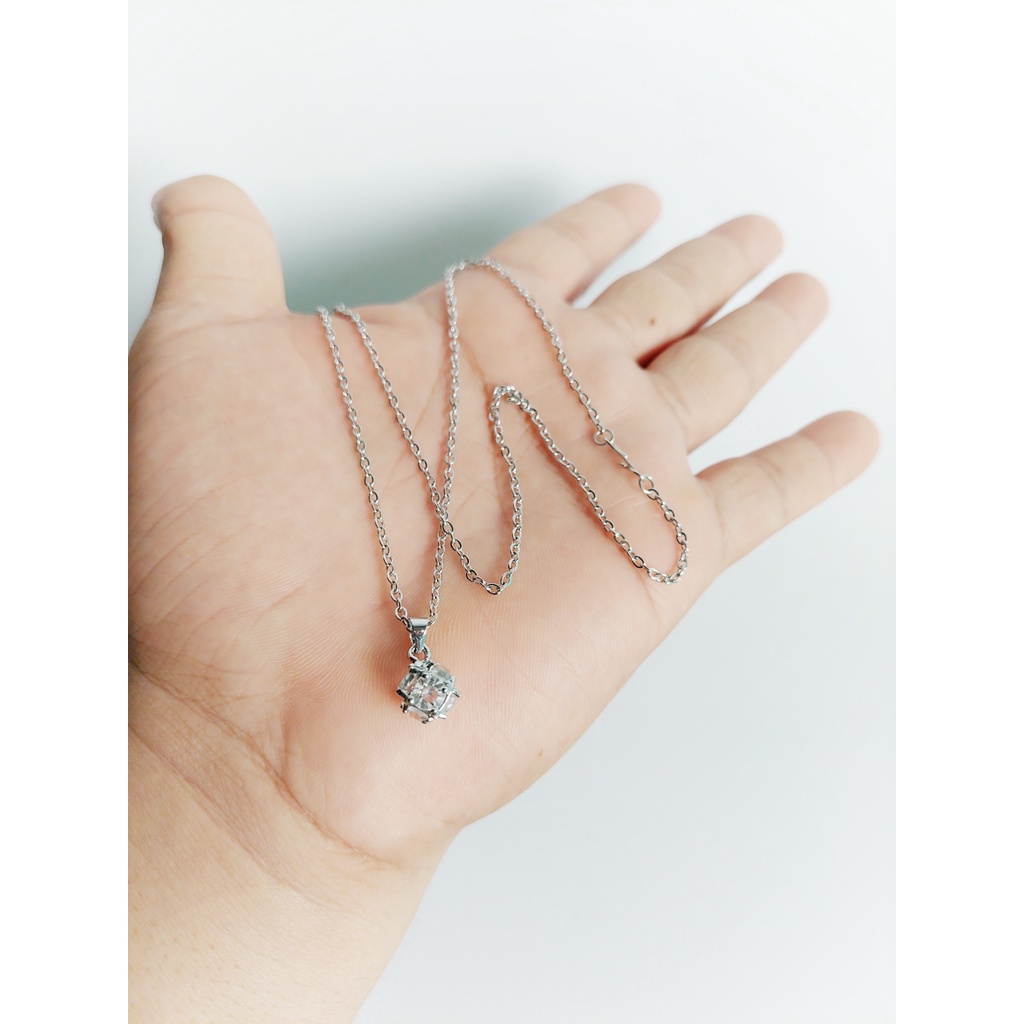 RNL kalung baja / monel original dengan liontin rhodium