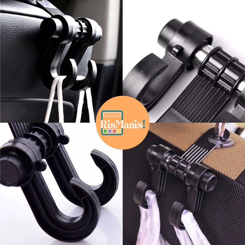 CAR-SEAT HANGER - Gantungan Cantolan Pengait 2 Hook Jok Mobil Aksesoris Otomotif Serbaguna Praktis