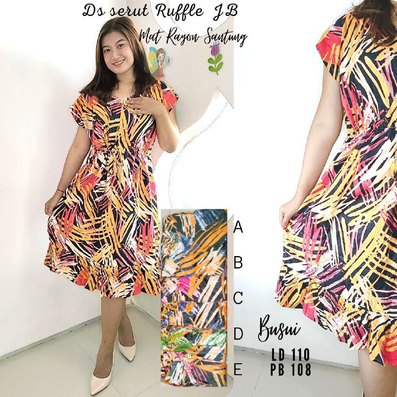 RUFFLE RIT SERUT JUMBO BAJU TIDUR VIRAL KEKINIAN TIE DYE HARGA GROSIR MOTIF RANDOM SURABAYA-8