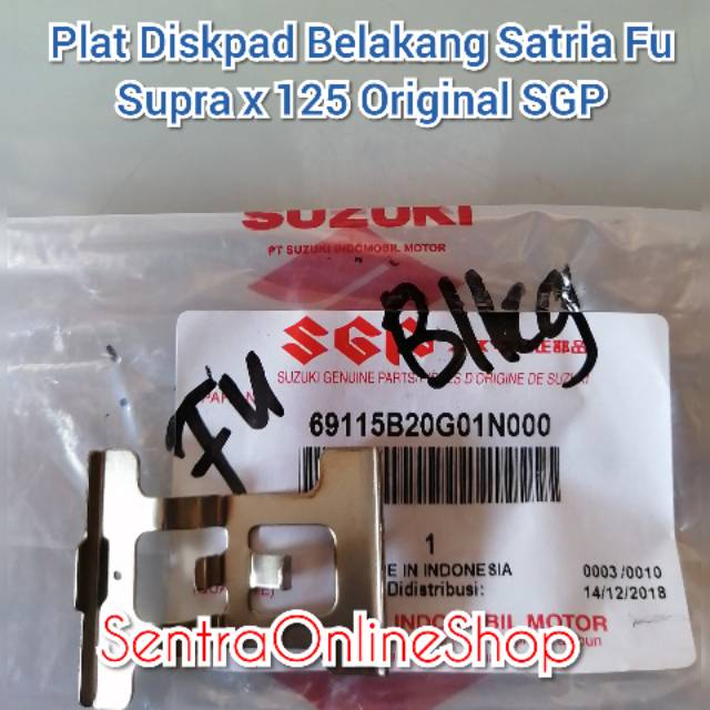 Besi Plat seng pala babi Diskpad Belakang Satria Fu 150 Cs1 Supra x 125 Original sgp 69115B20G01N000