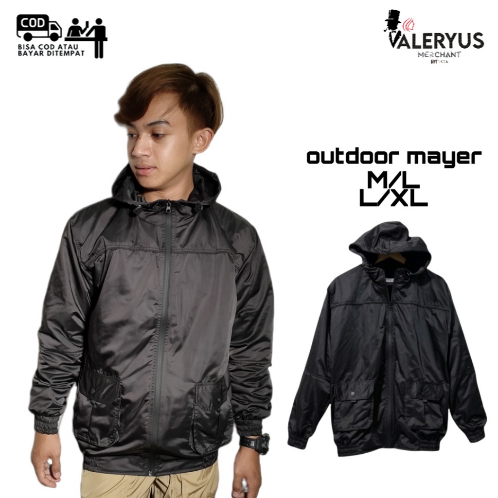 Jaket outdoor parasut polos - Windbreaker